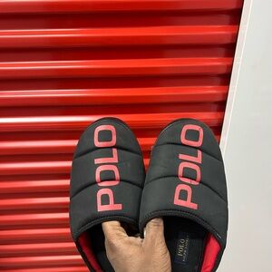 Polo by Ralph Lauren Black and Red Men's Slippers